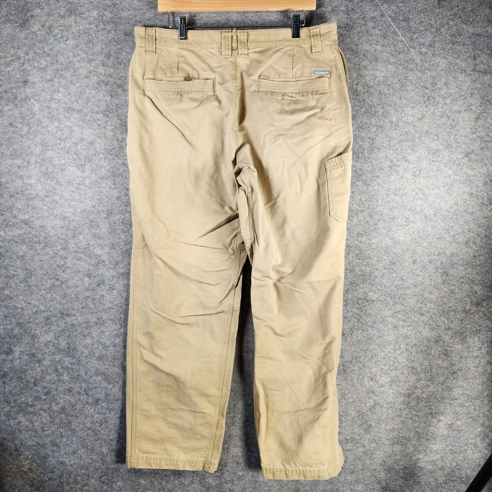 Columbia Mens 34x30 Canvas Utility Pants Tan Khaki Straight Leg Work Trousers - Picture 16 of 16